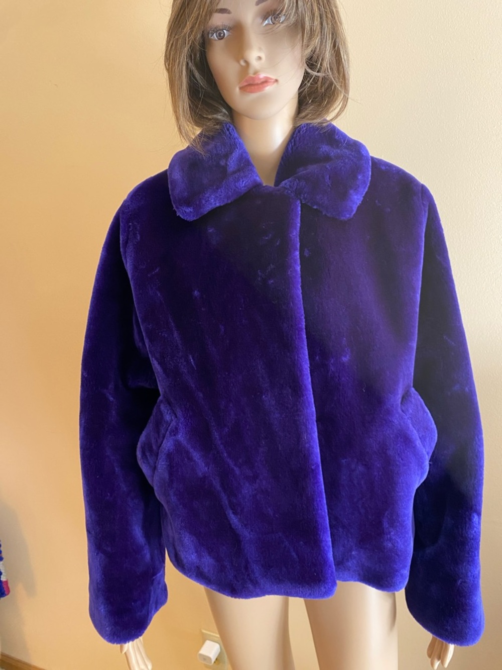 Guess faux fur jacket, size S